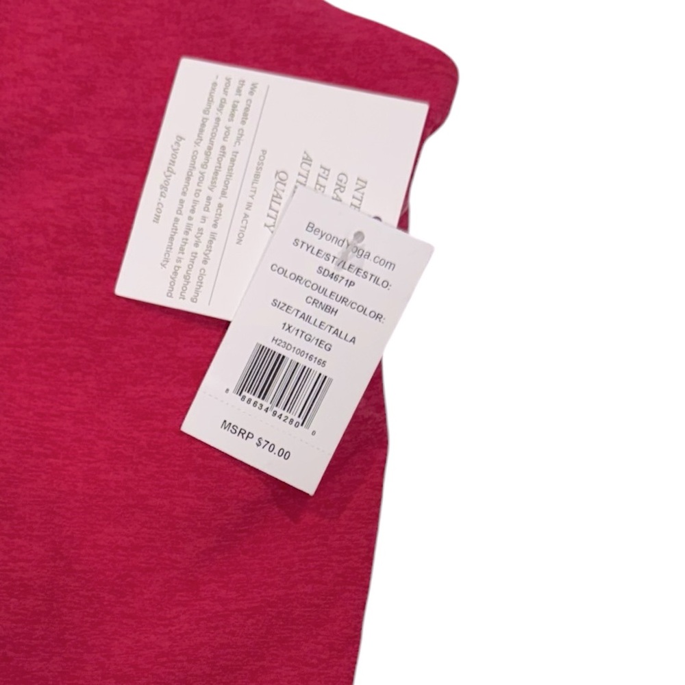 BEYOND YOGA Crop Sport Bra Activewear Yoga Pilates Pink NWT 1X - Picture 4 of 12